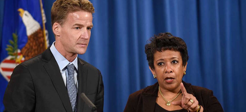 Attorney General Loretta Lynch and U.S. Attorney in Chicago Zachary Fardon speaks during a conference at the Justice Department 
