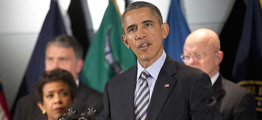 Barack Obama spoke at the National Counterterrorism Center Thursday.
