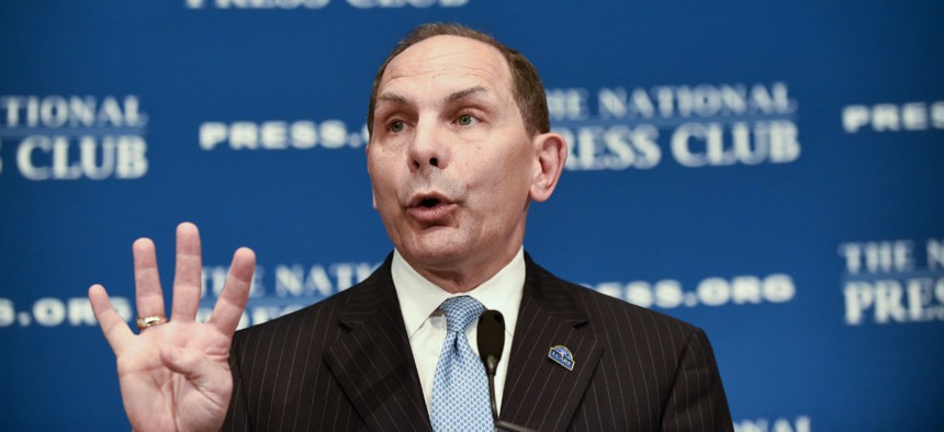 VA Secretary Bob McDonald spoke about the state of the Veteran Affairs Department at a luncheon at the National Press Club in Washington in November. 