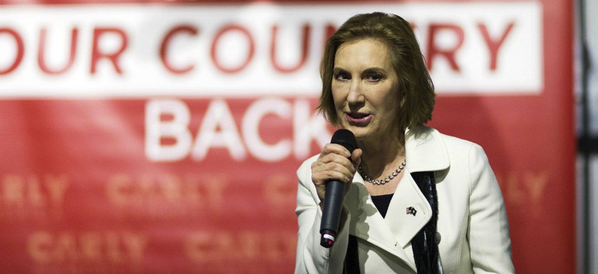 Carly Fiorina speaks at a campaign event in New Hampshire Wednesday. 