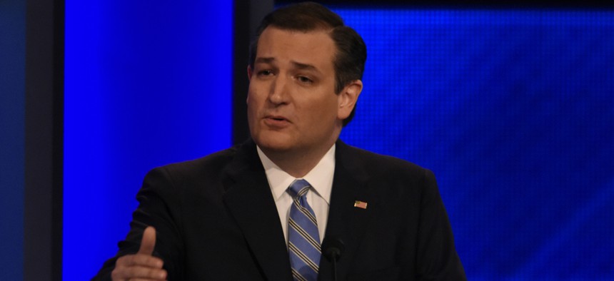 Ted Cruz at a Republican presidential debate in New Hampshire on Feb. 6.