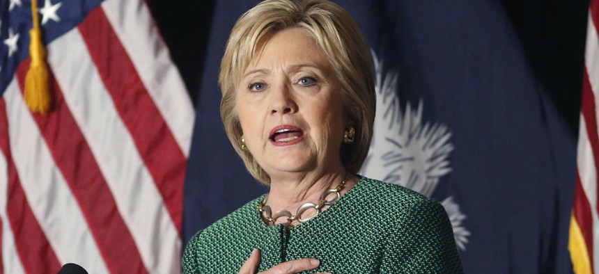 Democratic presidential candidate Hillary Clinton campaigns in South Carolina Wednesday. 