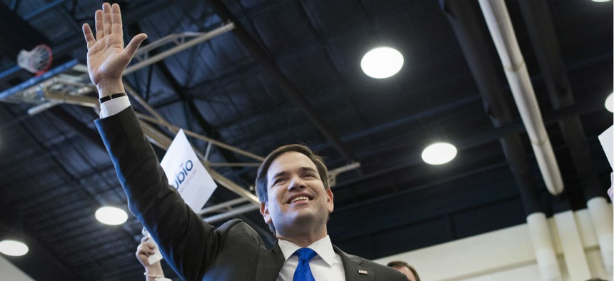 Republican presidential candidate Marco Rubio campaigns in Virginia on Sunday. 