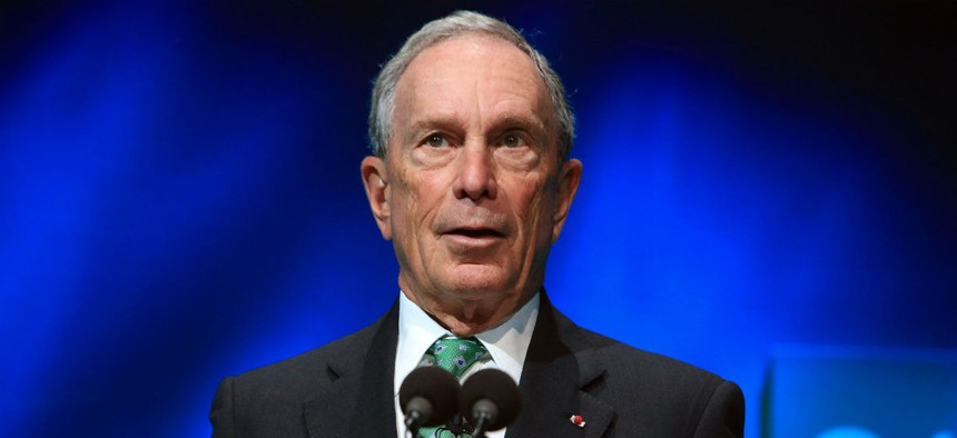 Former New York Mayor Michael Bloomberg speaks during the December C40 cities awards ceremony in Paris. 