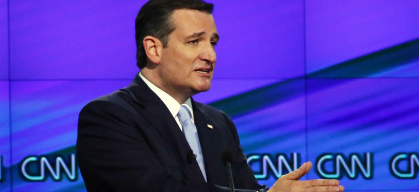 Republican presidential candidate Ted Cruz participates in Thursday's debate. 