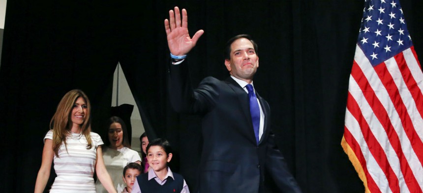 Republican Marco Rubio ends his presidential campaign. 