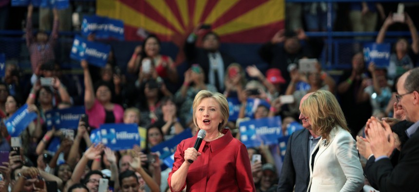 Clinton campaigned Tuesday in Arizona.