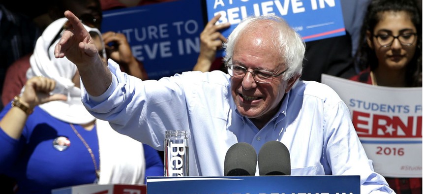 Democratic presidential candidate Bernie Sanders campaigns in California. 