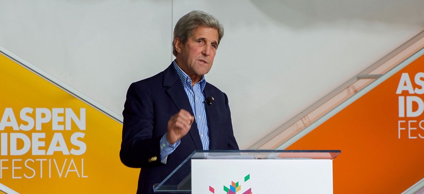 John Kerry addressed attendees at the Aspen Ideas Festival Tuesday.