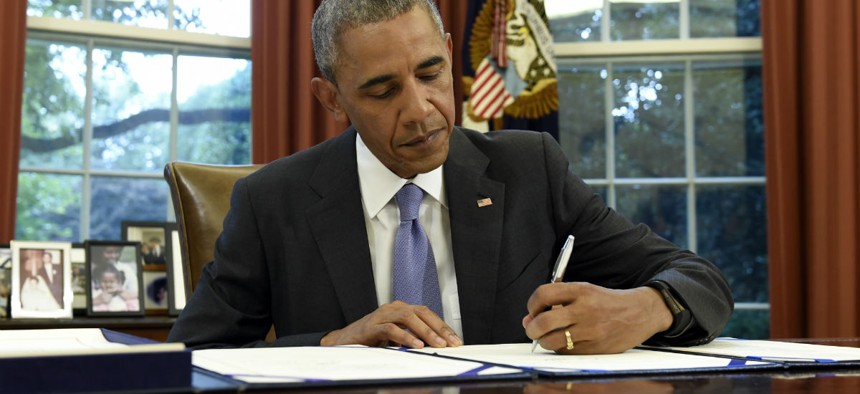 President Obama signed the FOIA Improvement Act of 2016 in the Oval Office on Thursday.