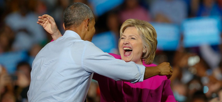 Obama campaigns with Clinton in North Carolina on Tuesday. 