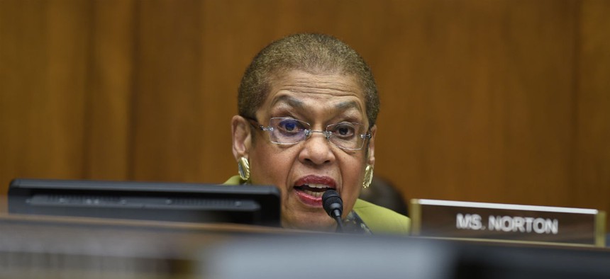 Del. Eleanor Holmes Norton, D-D.C., attempted to strike provisions making it easier to fire senior executives, but failed.