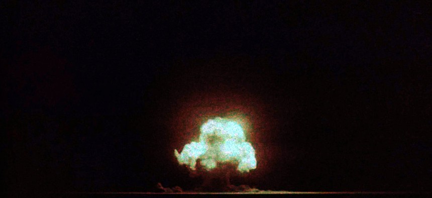 Jack Aeby's still photo is the only known well-exposed color photograph of the 1945 Trinity detonation.