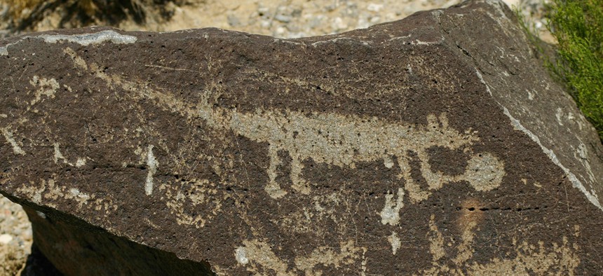Ancestral Pueblo carving at Petroglyph National Monument, New Mexico.