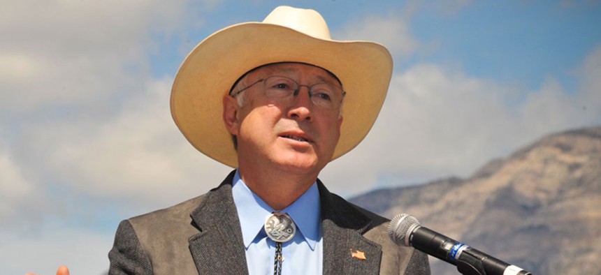 Ken Salazar speaks in Nevada in 2009.