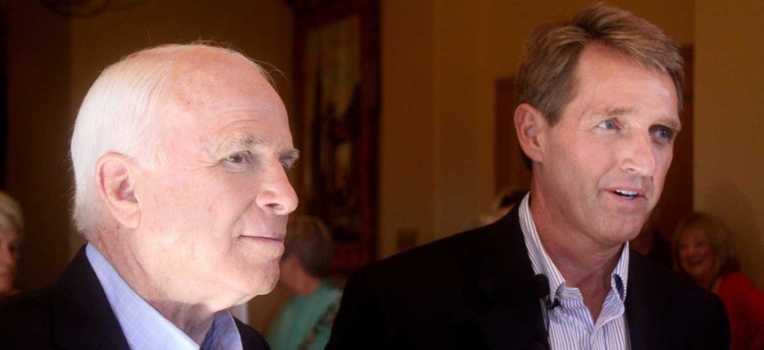 Republican Sens. John McCain and Sen. Jeff Flake of Arizona.