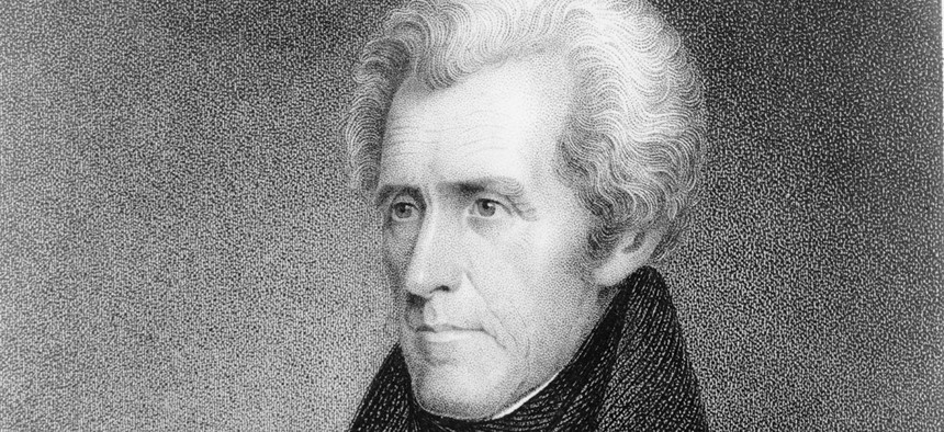 J.B. Longacre's portrait of Andrew Jackson was engraved sometime between 1815 and 1845.