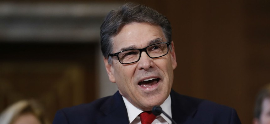 Energy Secretary-designate Rick Perry testifies on Capitol Hill Thursday. 