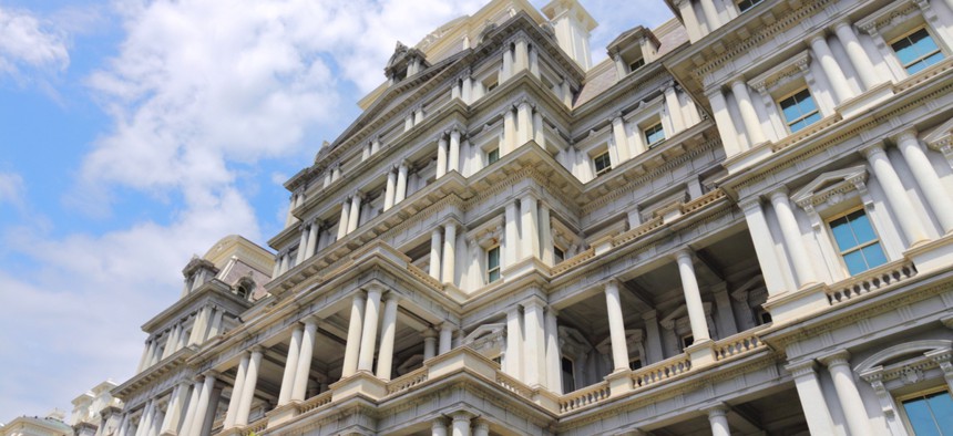 The  Eisenhower Executive Office Building in Washington, D.C. is shown.