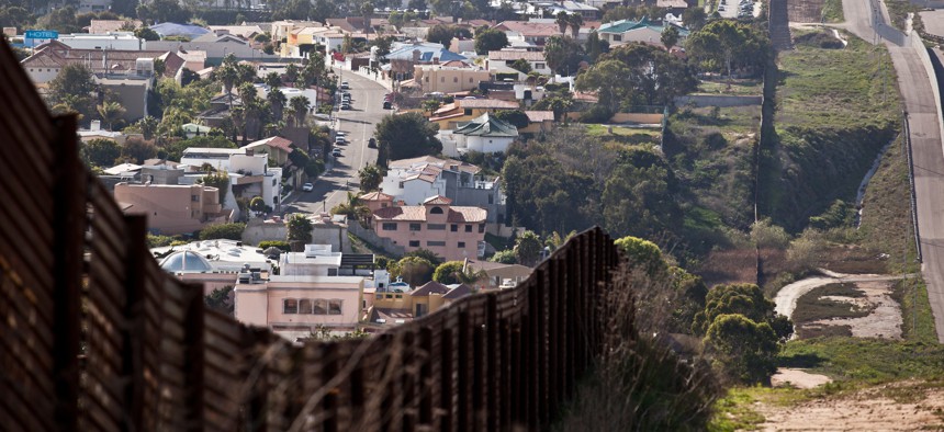 The fence runs along Tijuana in 2012.