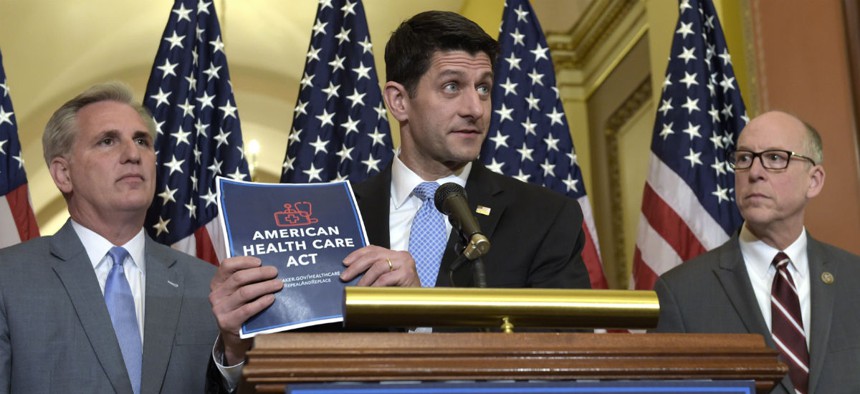 House Speaker Paul Ryan speaks at a press conference on Republicans' health care plan.