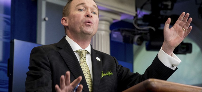 Budget Director Mick Mulvaney speaks about the Trump Administration's budget proposal March 16.
