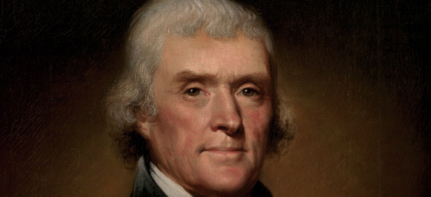 Rembrandt Peale's official portrait of Thomas Jefferson.