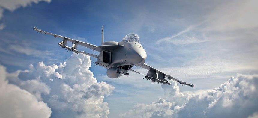 An concept photo of a Boeing Advanced Super Hornet.