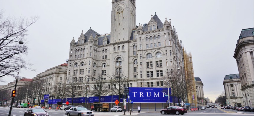 The Old Post Office Pavilion in 2015, as it was undergoing renovation to become the Trump International Hotel.  