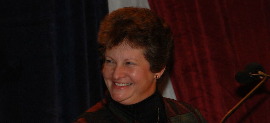 Linda Springer at the 2005 President's Quality Awards ceremony honoring progress made by federal agencies in improving management.