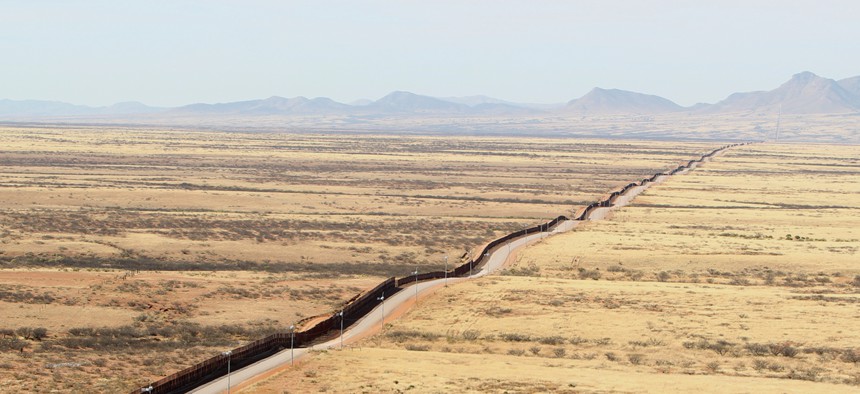 The current fence on the Arizona border is shown in 2011.