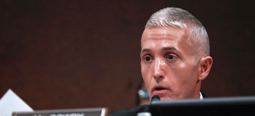 A preliminary version of the House budget blueprint instructs Rep. Trey Gowdy's committee to reduce retirement benefits, but leaves specifics up to his panel.  