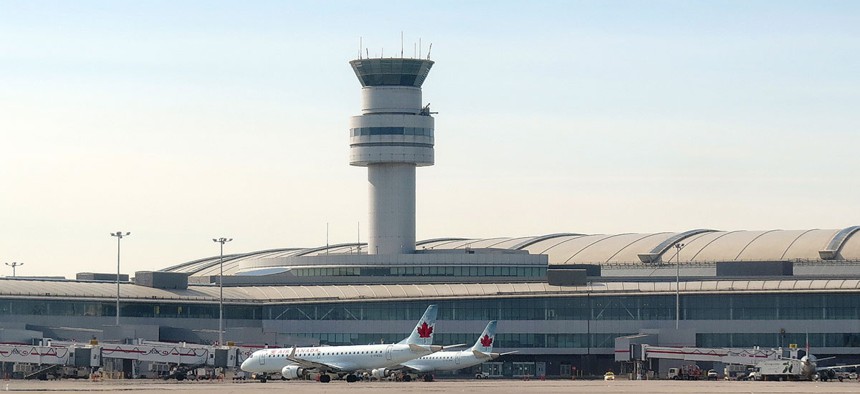 Toronto Pearson International Airport's tower in 2015.