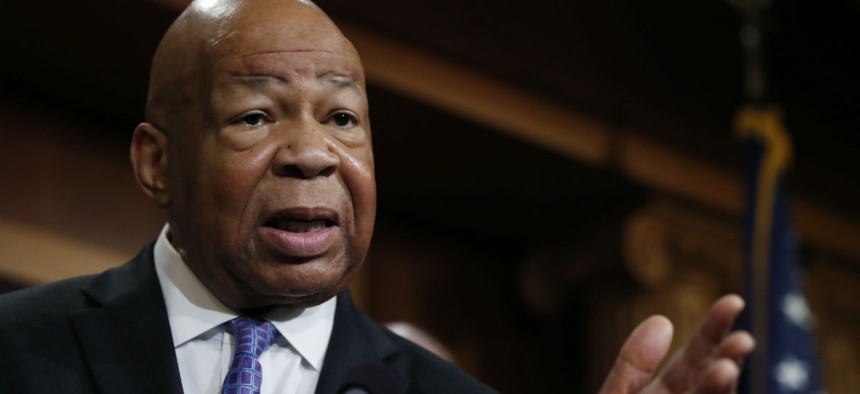 Rep. Elijah Cummings, D-Md., ranking member on the House Oversight Committee, speaks during a news conference in April.