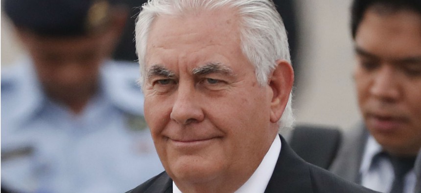 Secretary of State Rex Tillerson has cited the ongoing reorganization at the State Department as a reason for delays in appointments. 