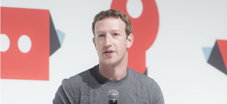 Facebook CEO Mark Zuckerberg speaking at the Mobile World Congress in March 2015 in Barcelona, Spain.