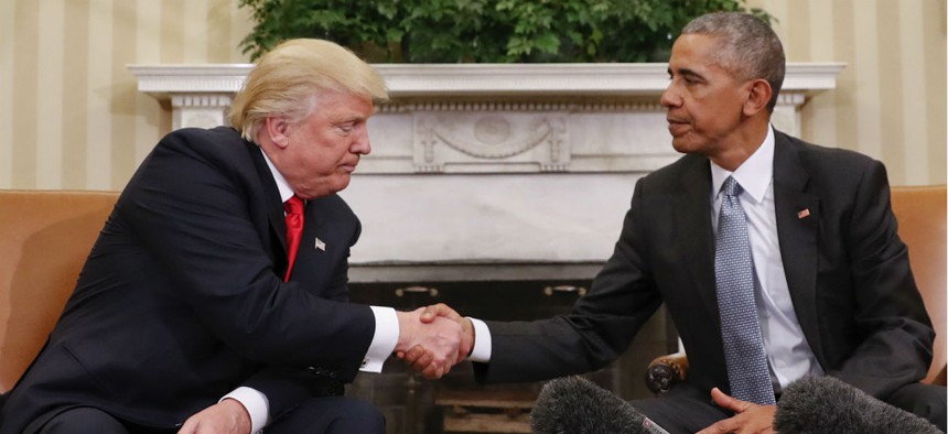 Trump and Obama meet at the White House on Nov. 10, 2016. 