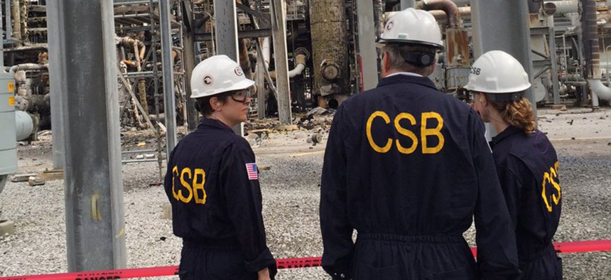 CSB officials tour a site in 2016.
