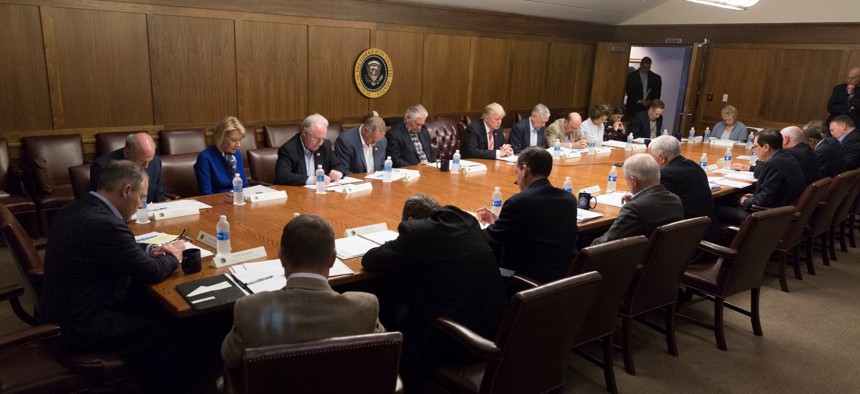 President Trump meets with his Cabinet in September 2017.