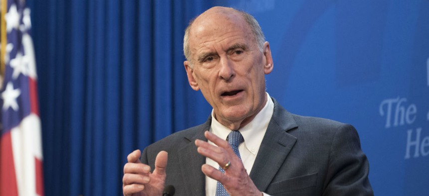 Director of National Intelligence Dan Coats speaks at a Heritage Foundation event in October. 
