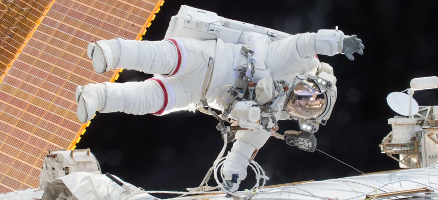  Scott Kelly on a Dec. 21, 2015 spacewalk outside the International Space Station.