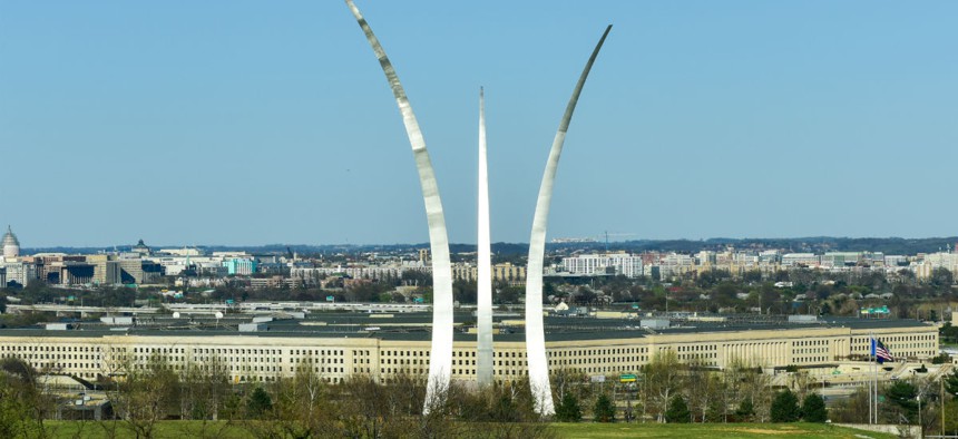 The Pentagon, as seen behind the Air Force Memorial. 