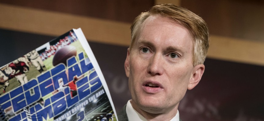 Sen. James Lankford, R-Okla., releases his report on waste. 