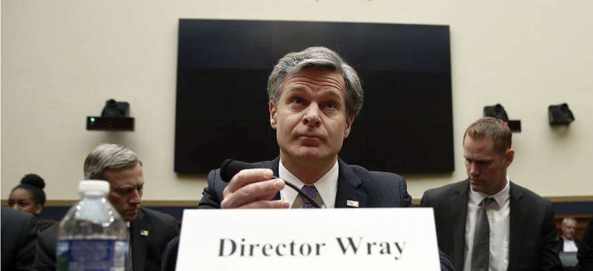 FBI Director Christopher Wray testifies during a House Judiciary hearing on Capitol Hill in Washington on Dec. 7.
