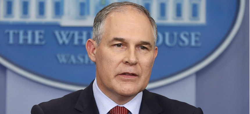 EPA Administrator Scott Pruitt told lawmakers he was committed to ensuring the agency’s scientific data is “presented openly and with integrity, and is free from political interference.” 