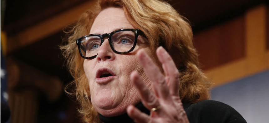 Sen. Heidi Heitkamp, D-N.D., said: “We’re already seeing disinterest in federal service . . . It’s pennywise and pound foolish, if we’re constantly spending money on recruiting and training for new employees.”