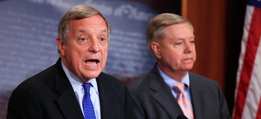 Senators Richard Durbin (left) and Lindsey Graham were part of a group that reached a deal on DACA on Thursday.