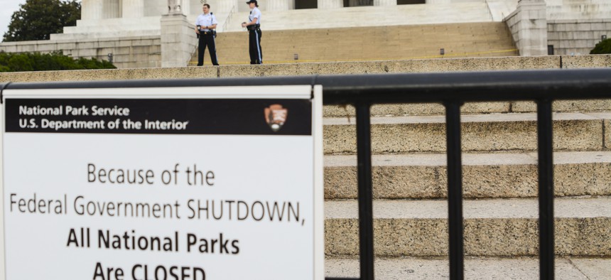 The Lincoln Memorial is shown during the 2013 shutdown.