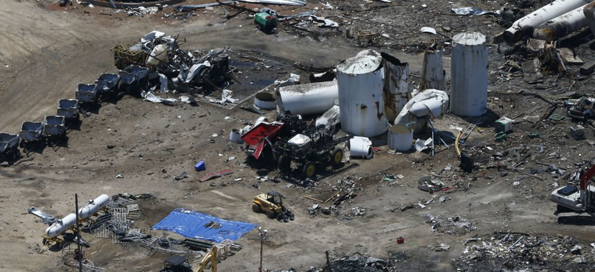 Damage from the fertilizer plant explosion in West, Texas, in 2013. The Chemical Safety Board helped investigate that explosion. 