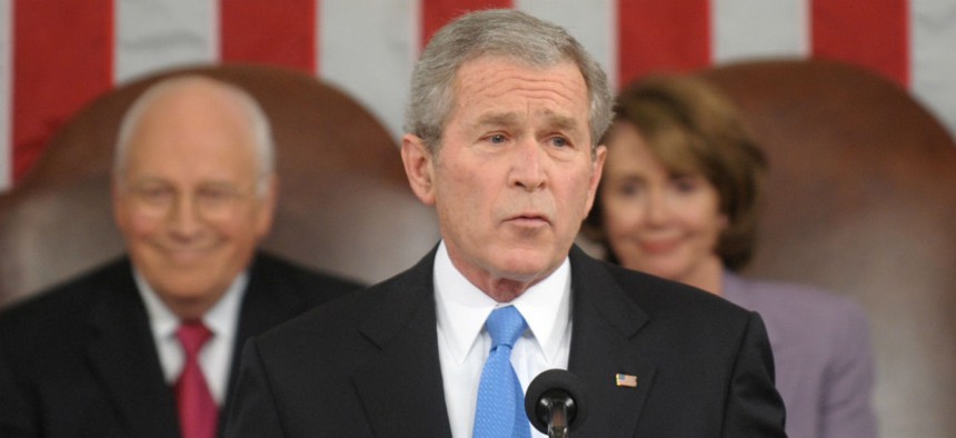 George W. Bush delivers the State of the Union in 2008. 